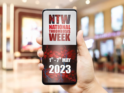 National Thrombosis Week 2023 - Phone advertising screen